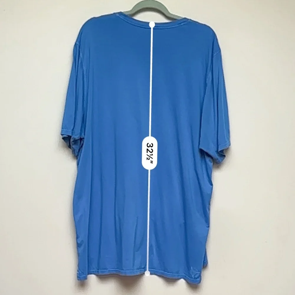 B. Draddy‎ Mens Pima Cotton Pocket T Shirt Blue Crewneck Short Sleeve 2XL